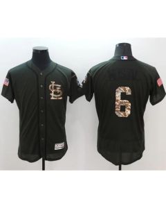 Cardinals #6 Stan Musial Green Flexbase Authentic Collection Salute to Service Stitched MLB Jersey