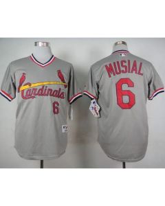 Cardinals #6 Stan Musial Grey 1978 Turn Back The Clock Stitched MLB Jersey