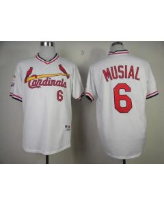 Cardinals #6 Stan Musial White 1982 Turn Back The Clock Stitched MLB Jersey