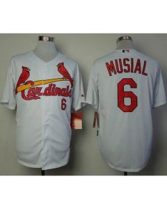 Cardinals #6 Stan Musial White Cool Base Stitched MLB Jersey