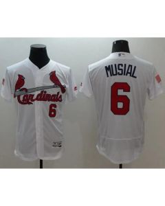 Cardinals #6 Stan Musial White Fashion Stars & Stripes Flexbase Authentic Stitched MLB Jersey