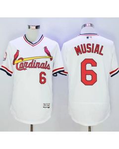 Cardinals #6 Stan Musial White Flexbase Authentic Collection Cooperstown Stitched MLB Jersey