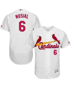 Cardinals #6 Stan Musial White Flexbase Authentic Collection Stitched MLB Jersey
