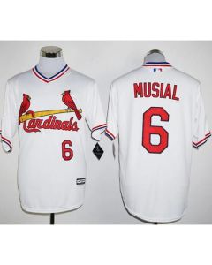 Cardinals #6 Stan Musial White New Cool Base Cooperstown Stitched MLB Jersey