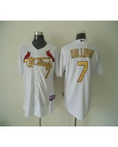 Cardinals #7 Matt Holliday White(Gold No.) Cool Base Stitched MLB Jersey