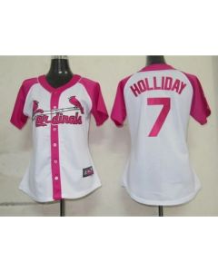 Cardinals #7 Matt Holliday White/Pink Women's Splash Fashion Stitched MLB Jersey