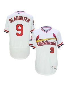 Cardinals #9 Enos Slaughter White Flexbase Authentic Collection Cooperstown Stitched MLB Jersey