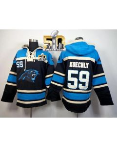 Carolina Panthers #59 Luke Kuechly Black Super Bowl 50 Sawyer Hoodie Sweatshirt NFL Hoodie