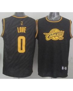Cavaliers #0 Kevin Love Black Precious Metals Fashion Stitched NBA Jersey