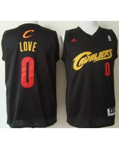 Cavaliers #0 Kevin Love Black(Red No.) Fashion Stitched NBA Jersey