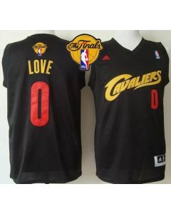 Cavaliers #0 Kevin Love Black(Red No.) Fashion The Finals Patch Stitched NBA Jersey