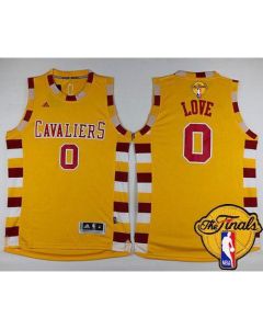Cavaliers #0 Kevin Love Gold Throwback Classic The Finals Patch Stitched NBA Jersey