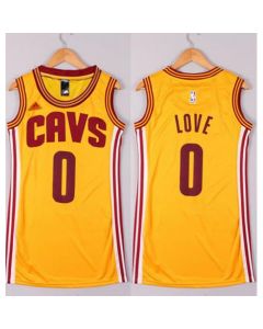 Cavaliers #0 Kevin Love Gold Women's Dress Stitched NBA Jersey