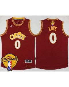 Cavaliers #0 Kevin Love Red CAVS The Finals Patch Stitched NBA Jersey