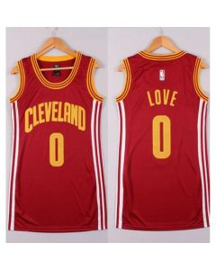 Cavaliers #0 Kevin Love Red Women's Dress Stitched NBA Jersey