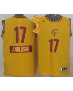 Cavaliers #17 Anderson Varejao Yellow 2014-15 Christmas Day The Champions Patch Stitched NBA Jersey