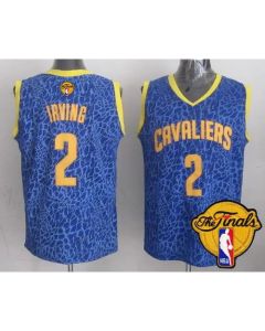 Cavaliers #2 Kyrie Irving Blue Crazy Light The Finals Patch Stitched NBA Jersey