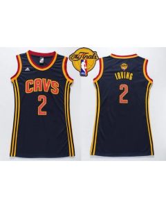 Cavaliers #2 Kyrie Irving Navy Blue The Finals Patch Women's Dress Stitched NBA Jersey