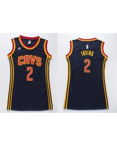 Cavaliers #2 Kyrie Irving Navy Blue Women's Dress Stitched NBA Jersey