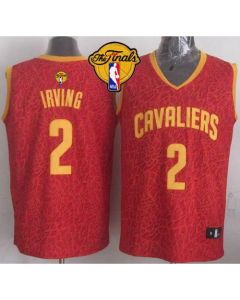 Cavaliers #2 Kyrie Irving Red Crazy Light The Finals Patch Stitched NBA Jersey