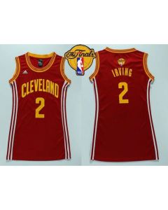 Cavaliers #2 Kyrie Irving Red The Finals Patch Women's Dress Stitched NBA Jersey