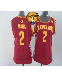 Cavaliers #2 Kyrie Irving Red The Finals Patch Women's Road Stitched NBA Jersey