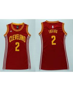Cavaliers #2 Kyrie Irving Red Women's Dress Stitched NBA Jersey