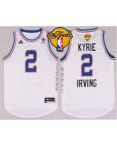 Cavaliers #2 Kyrie Irving White 2015 All Star The Finals Patch Stitched NBA Jersey