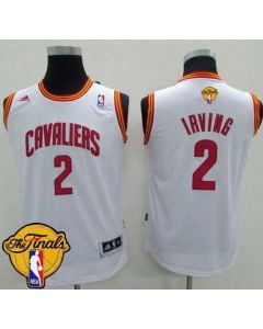 Cavaliers #2 Kyrie Irving White The Finals Patch Stitched Youth NBA Jersey