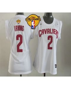 Cavaliers #2 Kyrie Irving White The Finals Patch Women Fashion Stitched NBA Jersey