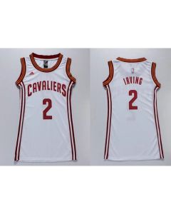 Cavaliers #2 Kyrie Irving White Women's Dress Stitched NBA Jersey