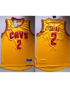 Cavaliers #2 Kyrie Irving Yellow Alternate Stitched NBA Jersey