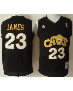 Cavaliers #23 LeBron James Black CAVS Throwback Stitched NBA Jersey