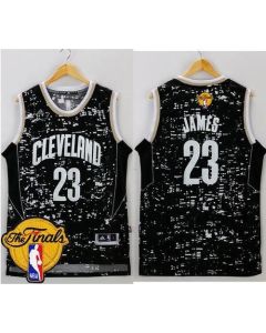 Cavaliers #23 LeBron James Black City Light The Finals Patch Stitched NBA Jersey