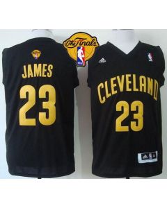 Cavaliers #23 LeBron James Black Fashion The Finals Patch Stitched NBA Jersey