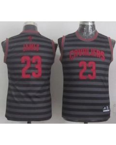 Cavaliers #23 LeBron James Black/Grey Groove Stitched Youth NBA Jersey