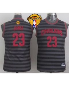 Cavaliers #23 LeBron James Black/Grey Groove The Finals Patch Stitched Youth NBA Jersey