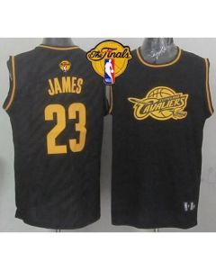 Cavaliers #23 LeBron James Black Precious Metals Fashion The Finals Patch Stitched NBA Jersey
