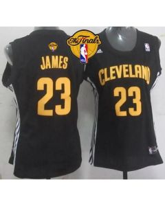 Cavaliers #23 LeBron James Black The Finals Patch Women's Fashion Stitched NBA Jersey