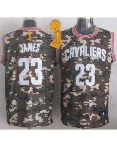Cavaliers #23 LeBron James Camo Stealth Collection The Champions Patch Stitched NBA Jersey