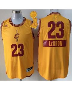 Cavaliers #23 LeBron James Gold 2014-15 Christmas Day The Champions Patch Stitched Youth NBA Jersey