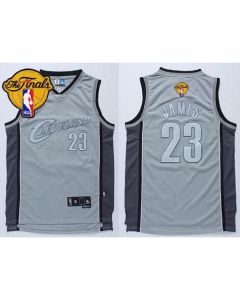 Cavaliers #23 LeBron James Grey Anniversary Style The Finals Patch Stitched NBA Jersey