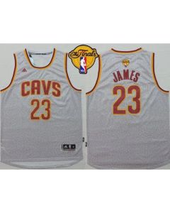 Cavaliers #23 LeBron James Grey Fashion The Finals Patch Stitched NBA Jersey