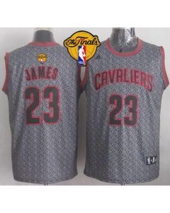 Cavaliers #23 LeBron James Grey Static Fashion The Finals Patch Stitched NBA Jersey