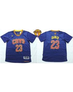 Cavaliers #23 LeBron James Navy Blue Short Sleeve The Finals Patch Stitched NBA Jersey