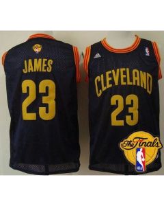 Cavaliers #23 LeBron James Navy Blue Throwback The Finals Patch Stitched NBA Jersey