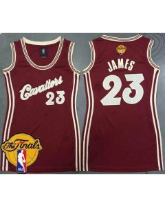 Cavaliers #23 LeBron James Red 2015-2016 Christmas Day The Finals Patch Women's Dress Stitched NBA Jersey