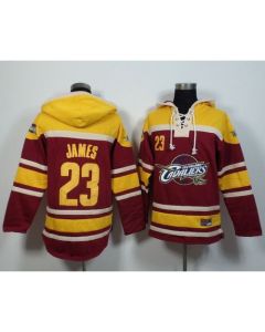 Cavaliers #23 LeBron James Red Sawyer Hooded Sweatshirt NBA Hoodie