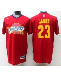 Cavaliers #23 LeBron James Red Short Sleeve Fashion Stitched NBA Jersey