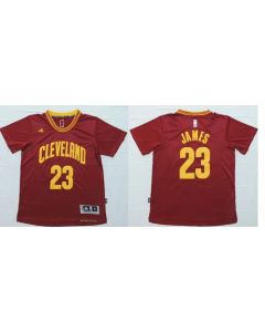 Cavaliers #23 LeBron James Red Short Sleeve Stitched NBA Jersey
